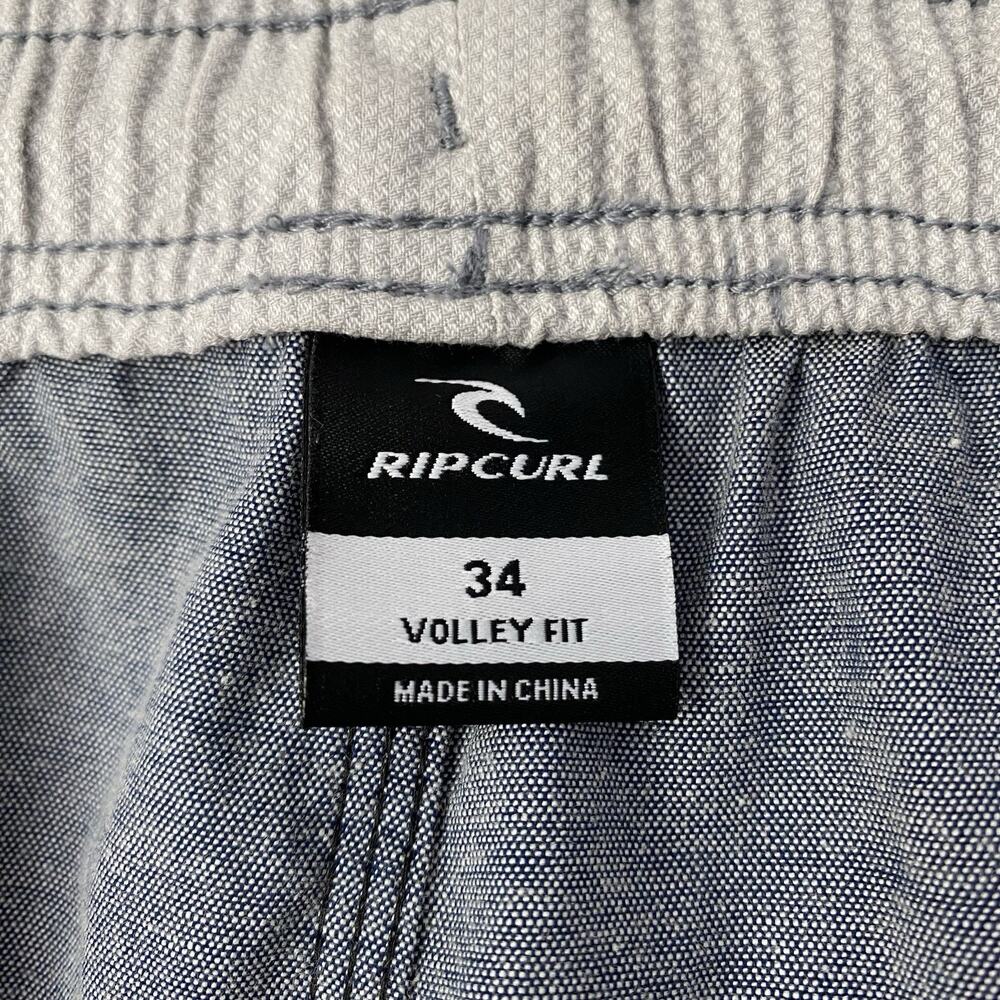 Rip Curl Men's Shorts Volley Fit Size‎ 34 Blue Red Gray Striped Surf Wear Board - Picture 3 of 16